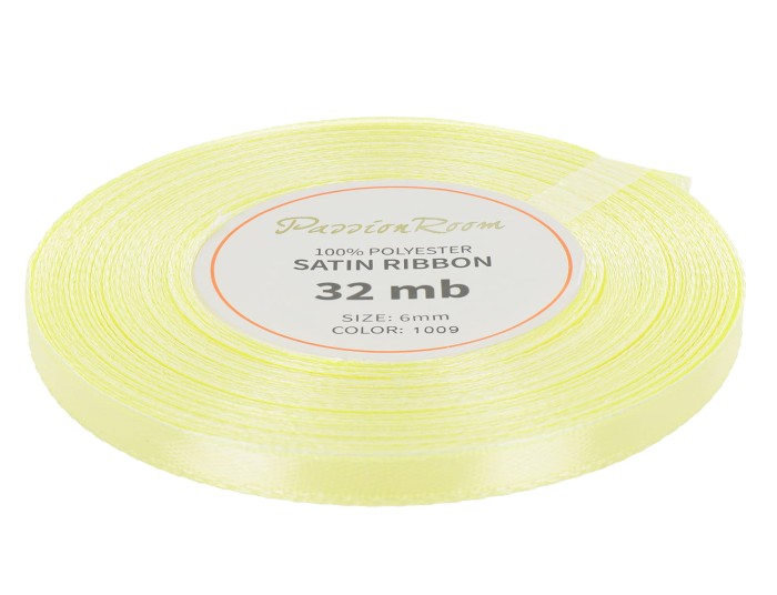 [86109] Wstążka satynowa 6mm 32mb masełkowa