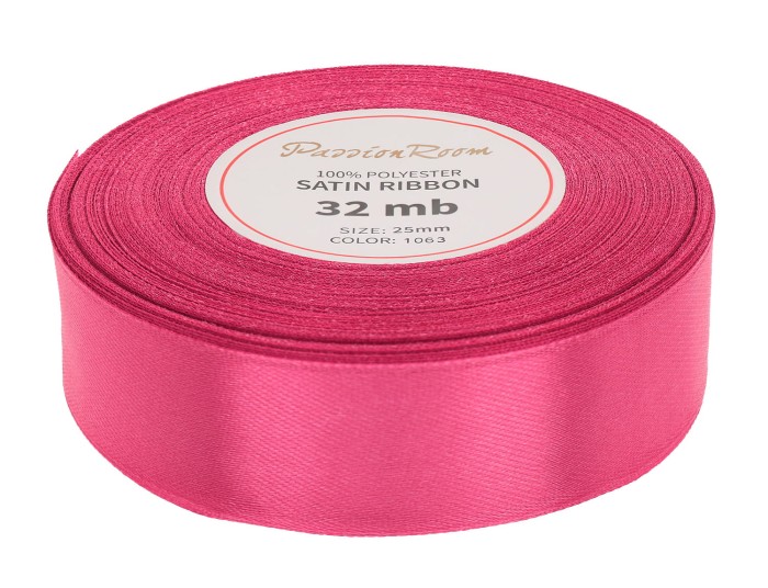 [825034] Wstążka satynowa 25mm 32mb malinowa