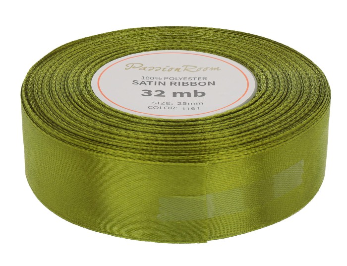 [825036] Wstążka satynowa 25mm 32mb khaki