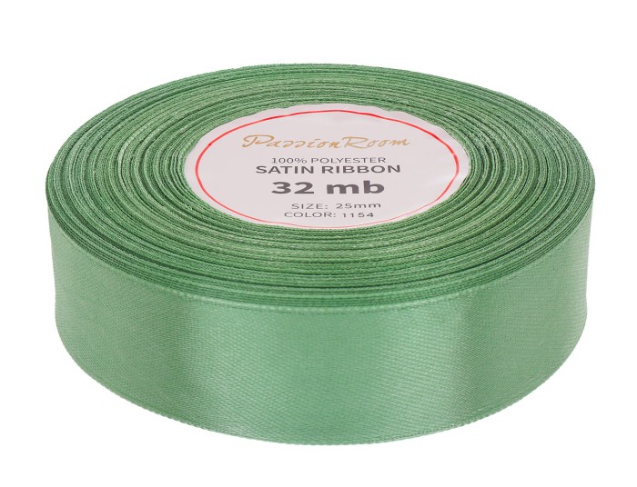[825099] Wstążka satynowa 25mm 32mb ciemnomiętowa