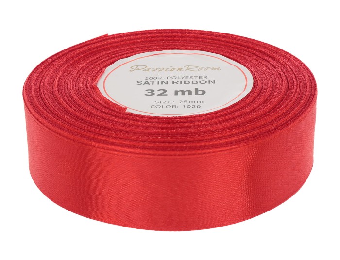 [825101] Wstążka satynowa 25mm 32mb ceglasta
