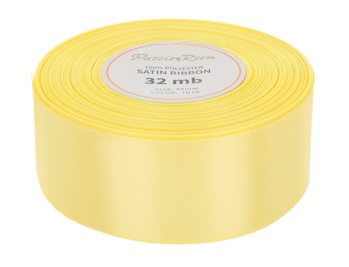 [838032] Wstążka satynowa 38mm 32mb bladożółta