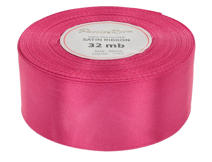 [838034] Wstążka satynowa 38mm 32mb malinowa