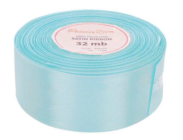 [838067] Wstążka satynowa 38mm 32mb błękitna