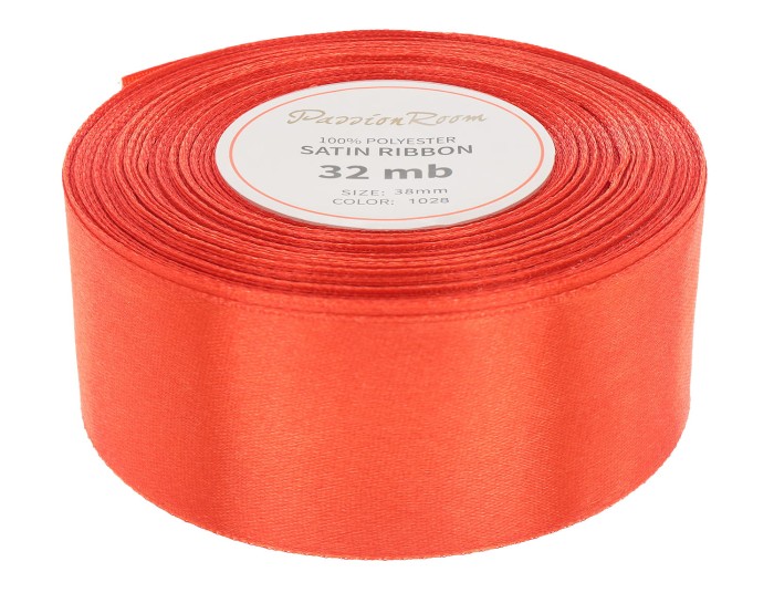 [838084] Wstążka satynowa 38mm 32mb marchewkowa