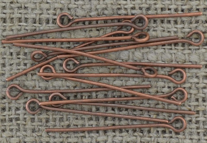 [-0910] Haczyki biżuteryjne miedziane 30mm 80szt