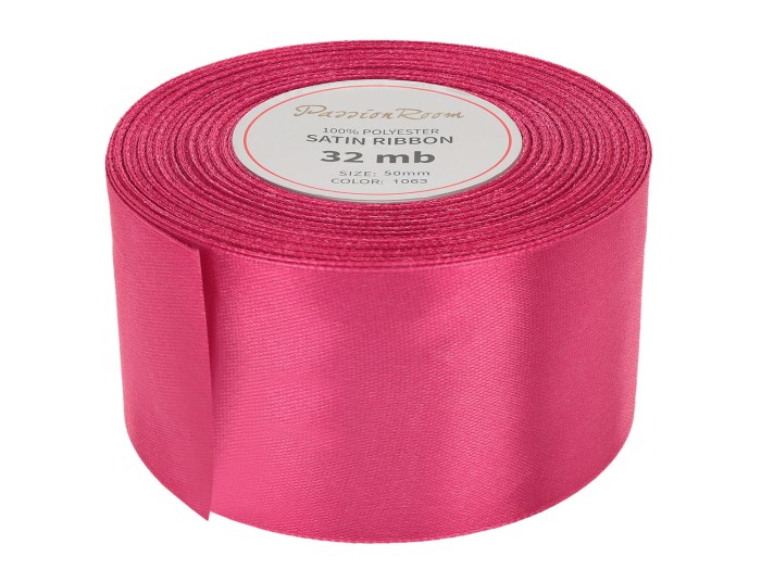 [850034] Wstążka satynowa 50mm 32mb malinowa