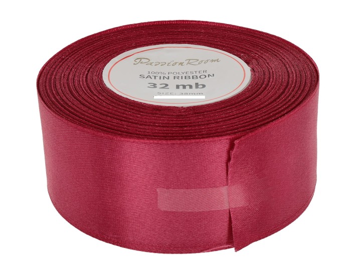 [838031] Wstążka satynowa 38mm 32mb bordowa ciemna