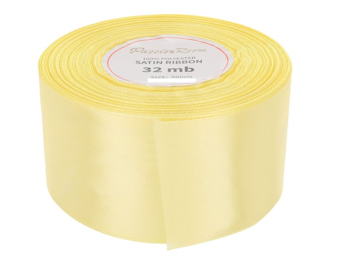 [850109] Wstążka satynowa 50mm 32mb masełkowa