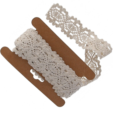 [k1236] Wstążka koronkowa bawełniana 35mm 4,5m beżowa