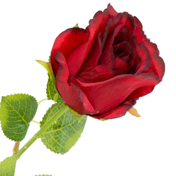 [w0528] Róża na gałązce 47cm czerwona cieniowana