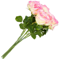[w0523] Róża na gałązce 47cm kremowo-różowa