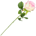 [w0523] Róża na gałązce 47cm kremowo-różowa