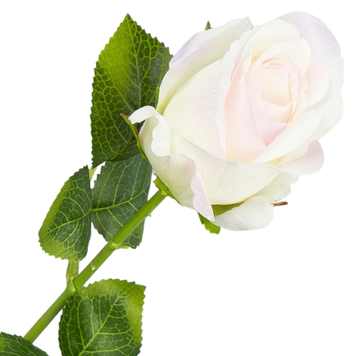 [w0520] Róża na gałązce 47cm biało-fioletowa