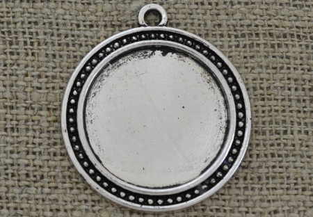 [50129] Baza medalionu  srebrna kaboszon 30mm