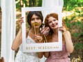 [59707] Rekwizyty weselne do zdjęć złote ramka Best Wedding