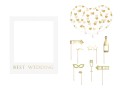 [59707] Rekwizyty weselne do zdjęć złote ramka Best Wedding