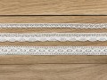 [k1008] Zestaw białych wstążek koronkowych 3szt 1cm i 2cm