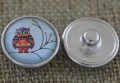  31841 Nap z kaboszonem z obrazkiem kolorowa sowa na gałązce 18mm