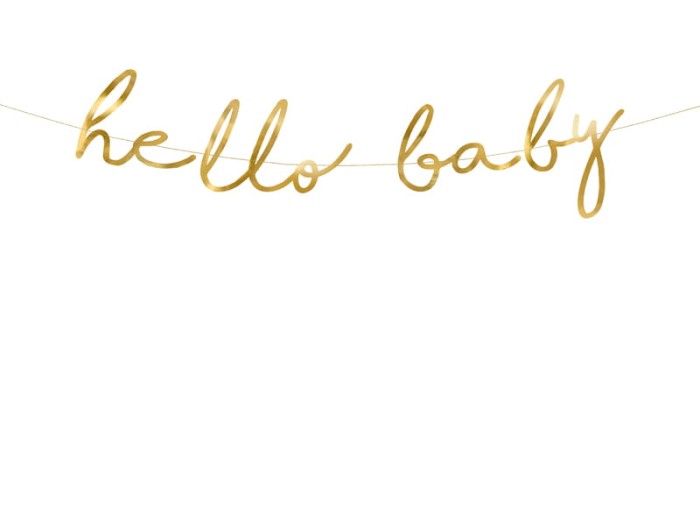 [d0113] Baner dekoracyjny złoty hello baby