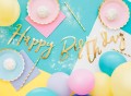 [d0114] Baner urodzinowy Happy Birthday złoty