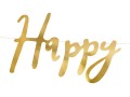 [d0114] Baner urodzinowy Happy Birthday złoty