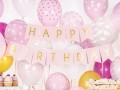 [d0115] Baner urodzinowy Happy Birthday różowy