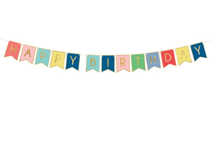 [d0116] Baner urodzinowy Happy Birthday kolorowy