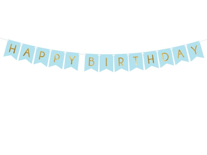 [d0117] Baner urodzinowy Happy Birthday niebieski