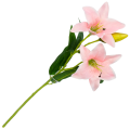 [w0549] Gałązka kwiatowa lilia satynowa 50cm różowa
