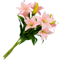 [w0549] Gałązka kwiatowa lilia satynowa 50cm różowa