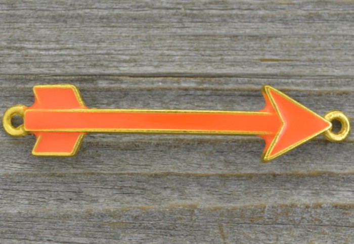 Element ozdobny łącznik strzałka emaliowana pomarańczowa