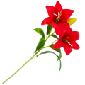 [w0547] Gałązka kwiatowa lilia satynowa 50cm czerwona