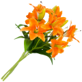 [w0546] Gałązka kwiatowa lilia satynowa 50cm pomarańczowa
