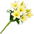 [w0544] Gałązka kwiatowa lilia satynowa 50cm bladożółta