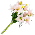 [w0548] Gałązka kwiatowa lilia satynowa 50cm jasnoróżowa