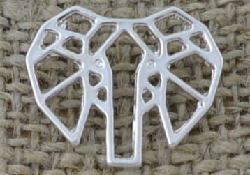 Łącznik ozdobny głowa słonia origami kolor srebrny