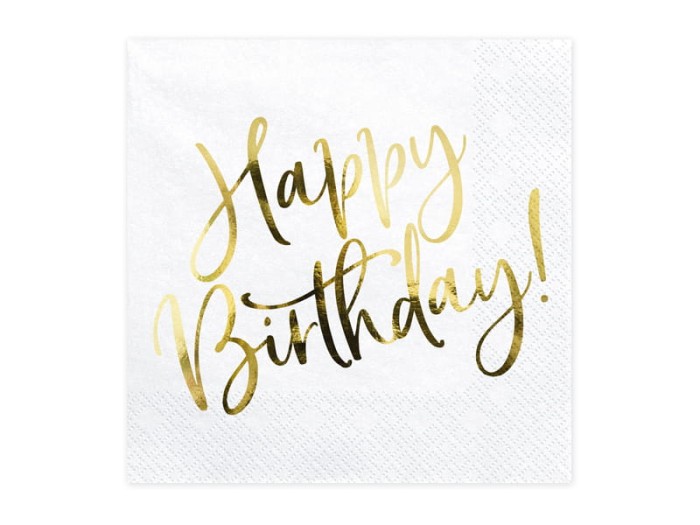 [d0440] Serwetki papierowe Happy Birthday złote