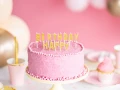 [d0449] Świeczki urodzinowe HAPPY BIRTHDAY złote