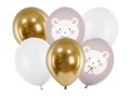 [d0371] Balony z nadrukiem miś polarny mix 6szt