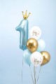 [d0372] Balony z nadrukiem "One" mix niebieski 6szt