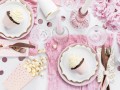 [d0478] Pudełka na popcorn jasnoróżowe w złote kropki 6szt