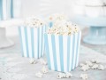 [d0480] Pudełka na popcorn biało-niebieskie paski mix