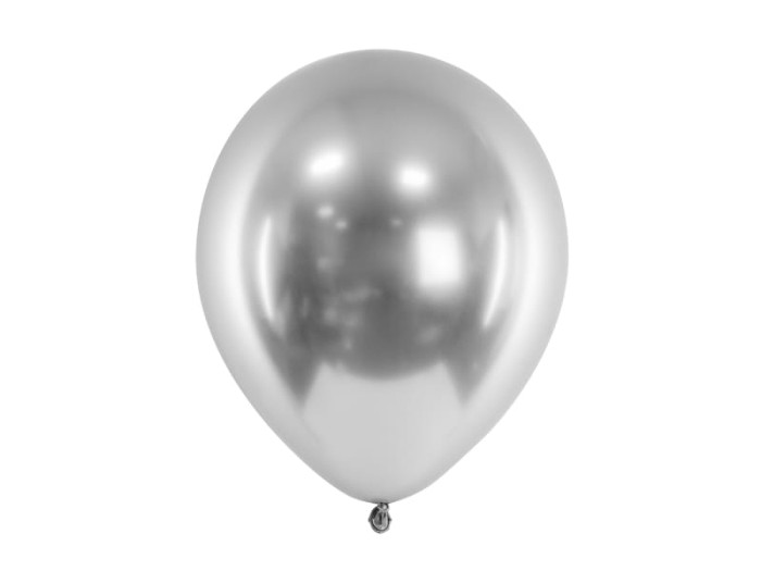 [d0374] Balony lateksowe srebrne 10szt