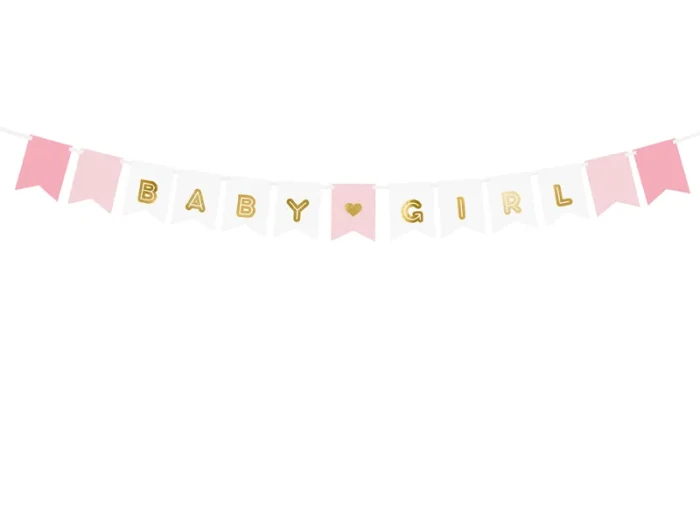 [d0111] Baner dekoracyjny różowy BABY GIRL