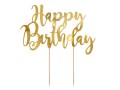 [59603] Topper na tort złoty Happy Birthday