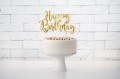 [59603] Topper na tort złoty Happy Birthday