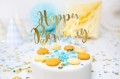[59603] Topper na tort złoty Happy Birthday