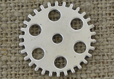 [312209] Element ozdobny steampunk tryb w kolorze srebrnym 25mm