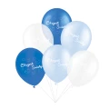 [d0383] Balony z nadrukiem Chrzest święty niebieskie 6szt